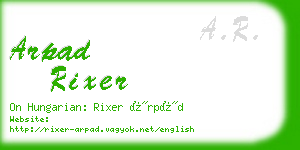 arpad rixer business card